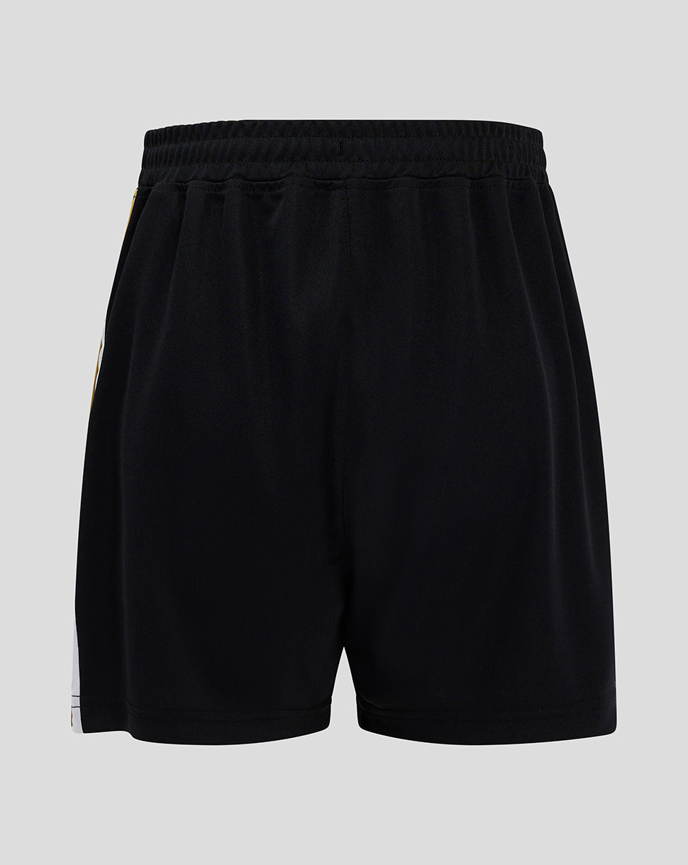 Mk Dons Junior 24/25 third shorts black with a white side stripe