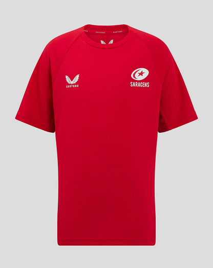 Red Saracens junior training short sleeve tee front view