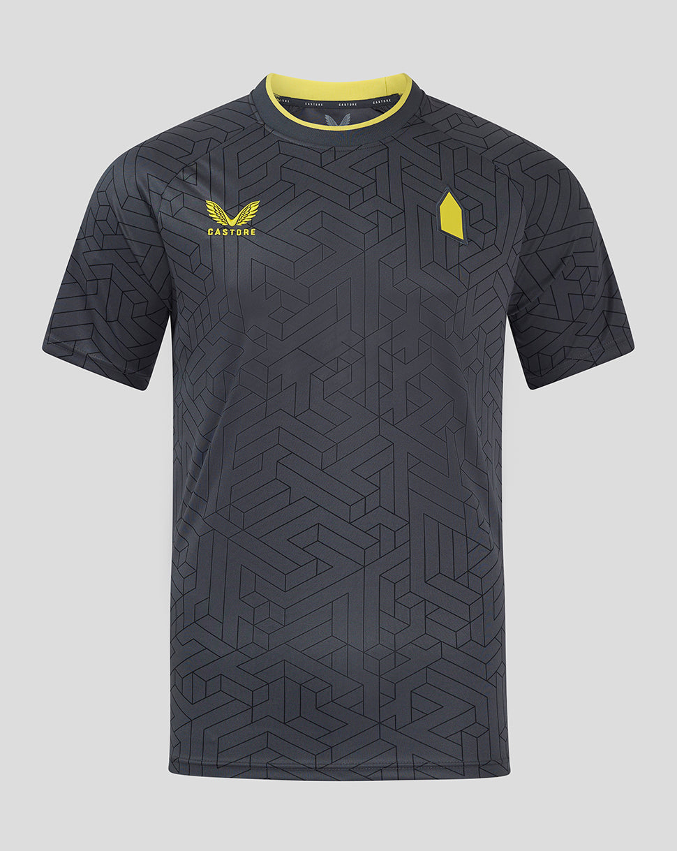 Junior Everton replica away shirt in ebony and lemon zest with jacquard fabric