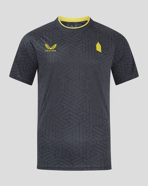 Junior Everton replica away shirt in ebony and lemon zest with jacquard fabric