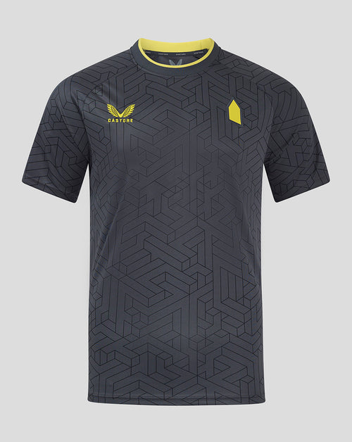 Junior Everton replica away shirt in ebony and lemon zest with jacquard fabric