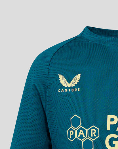 Blue Preston Junior 24/25 short sleeve training T shirt with Castore logo and club crest on the chest