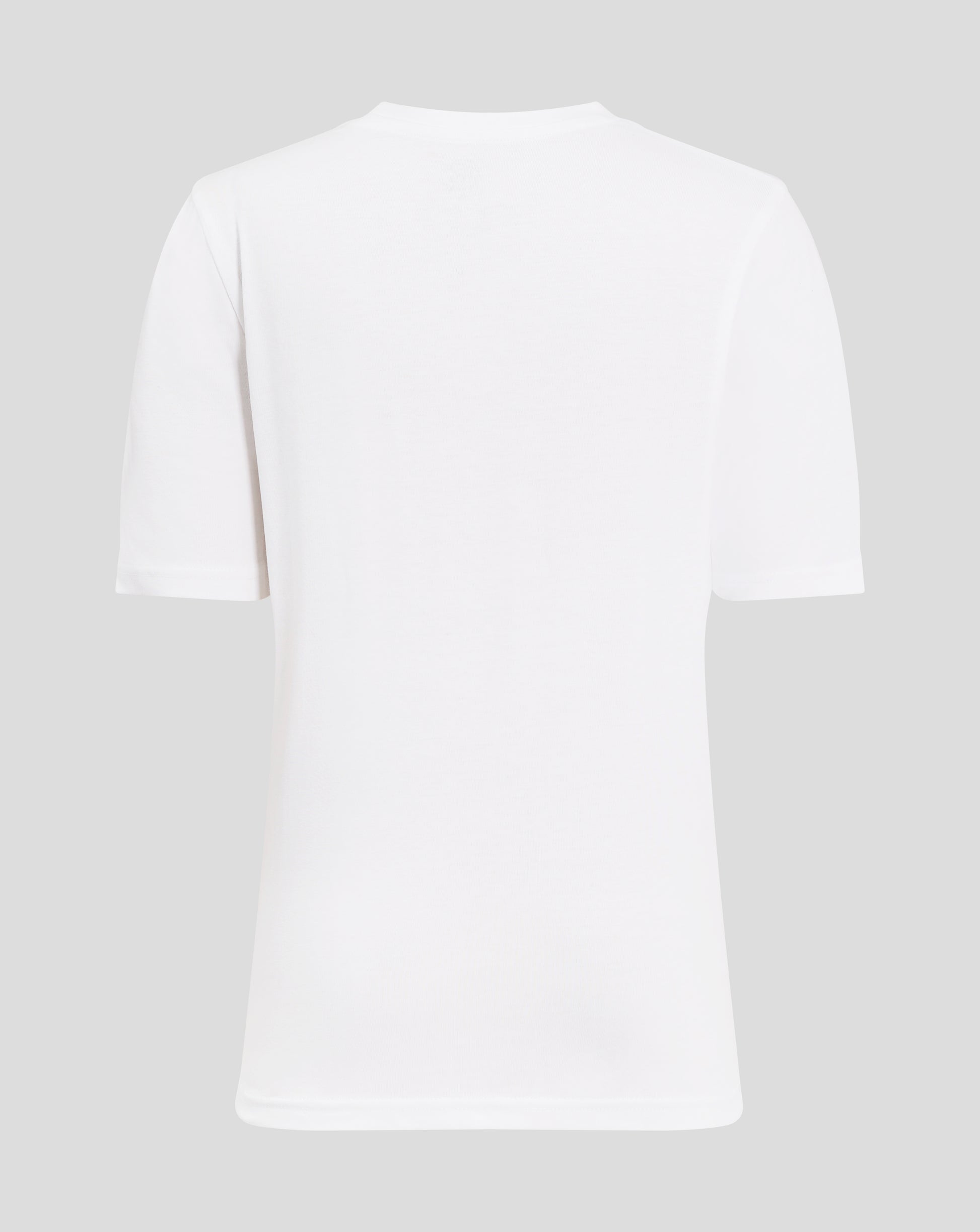 Back view of a plain white Rangers Junior Classic Cotton Tee with short sleeves.