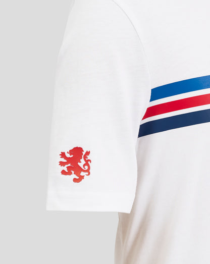 White Rangers Junior Classic Cotton Tee with a red lion crest on the front.