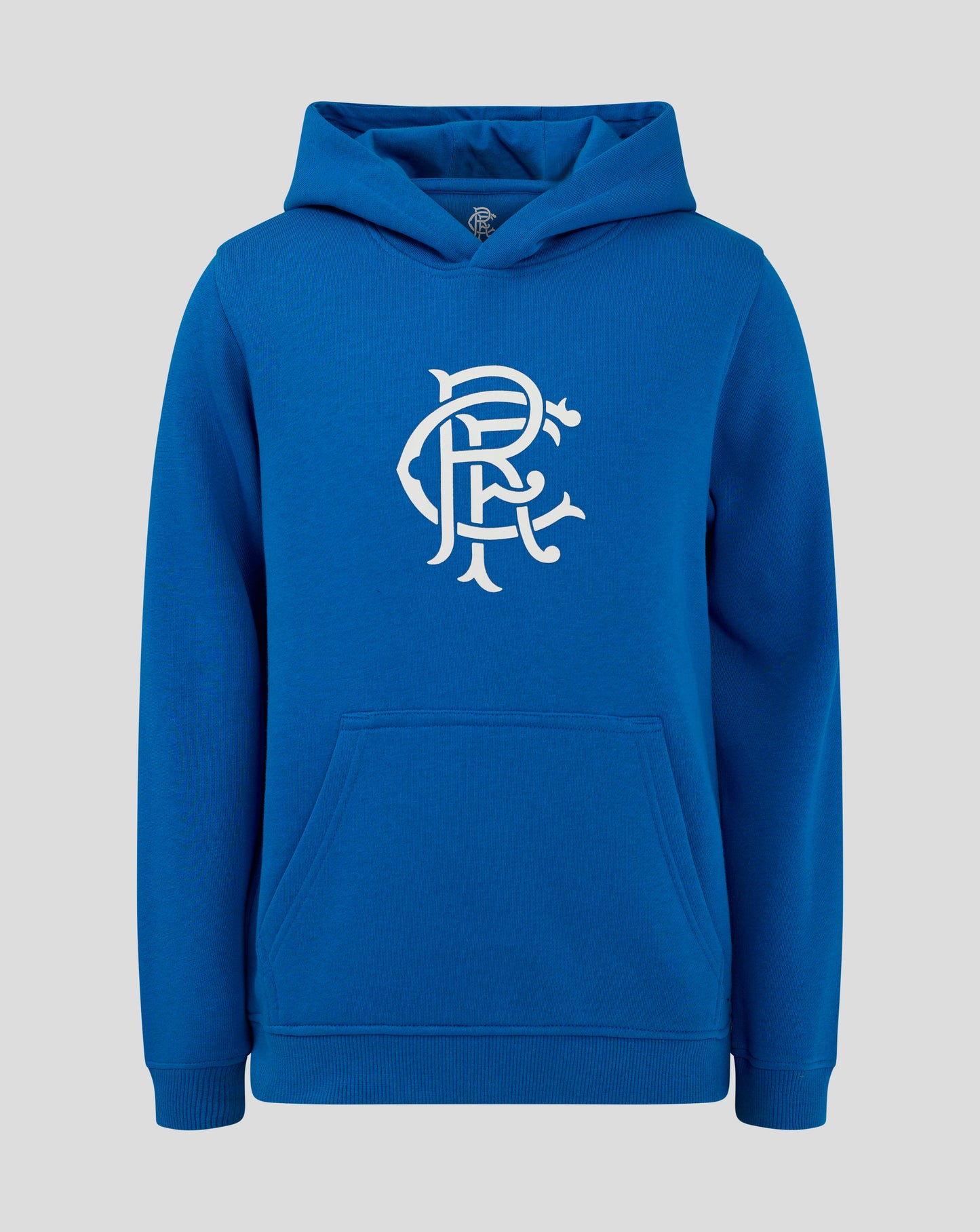 Blue Rangers hoodie with large white crest on the chest