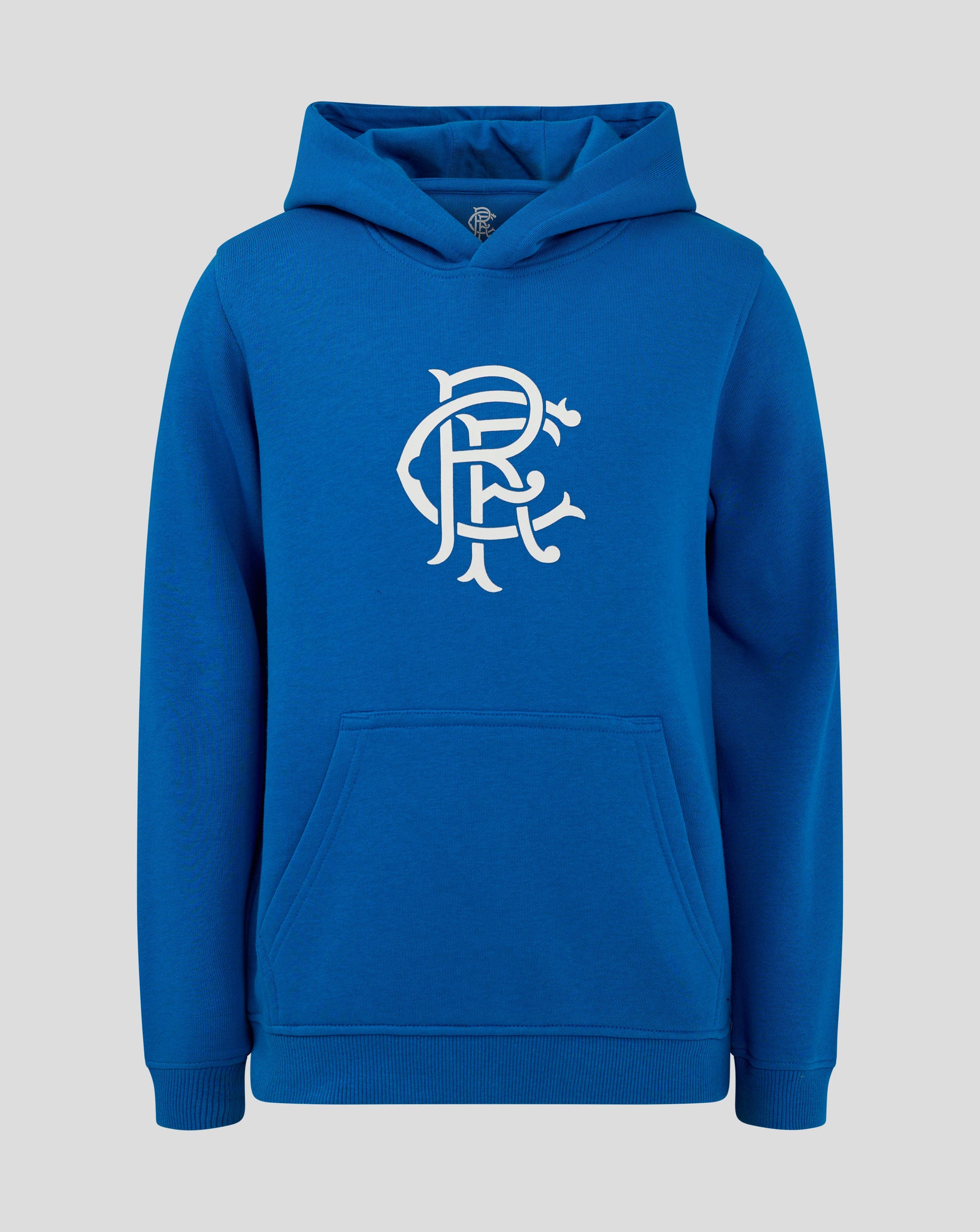 Blue Rangers hoodie with large white crest on the chest