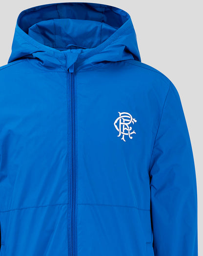 Blue Rangers Junior Core Summer Jacket with hood, exposed zipper and left chest crest