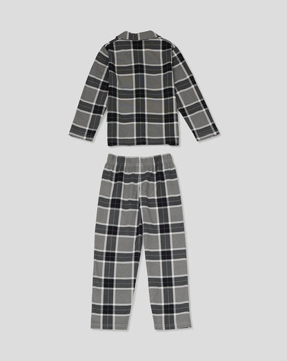 Harlequins Youth 24/25 Long PJ Set in gray and black plaid with top and pants