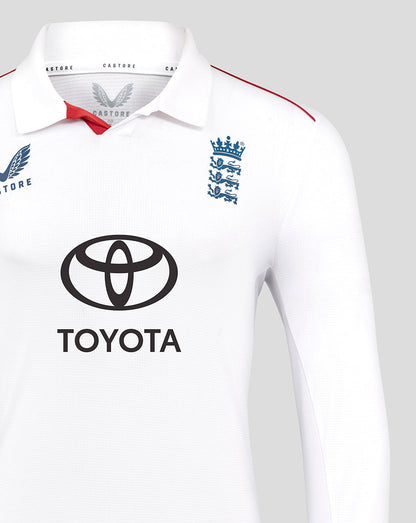 Front view of England Test Pro Long Sleeve shirt featuring crest and Toyota sponsor.
