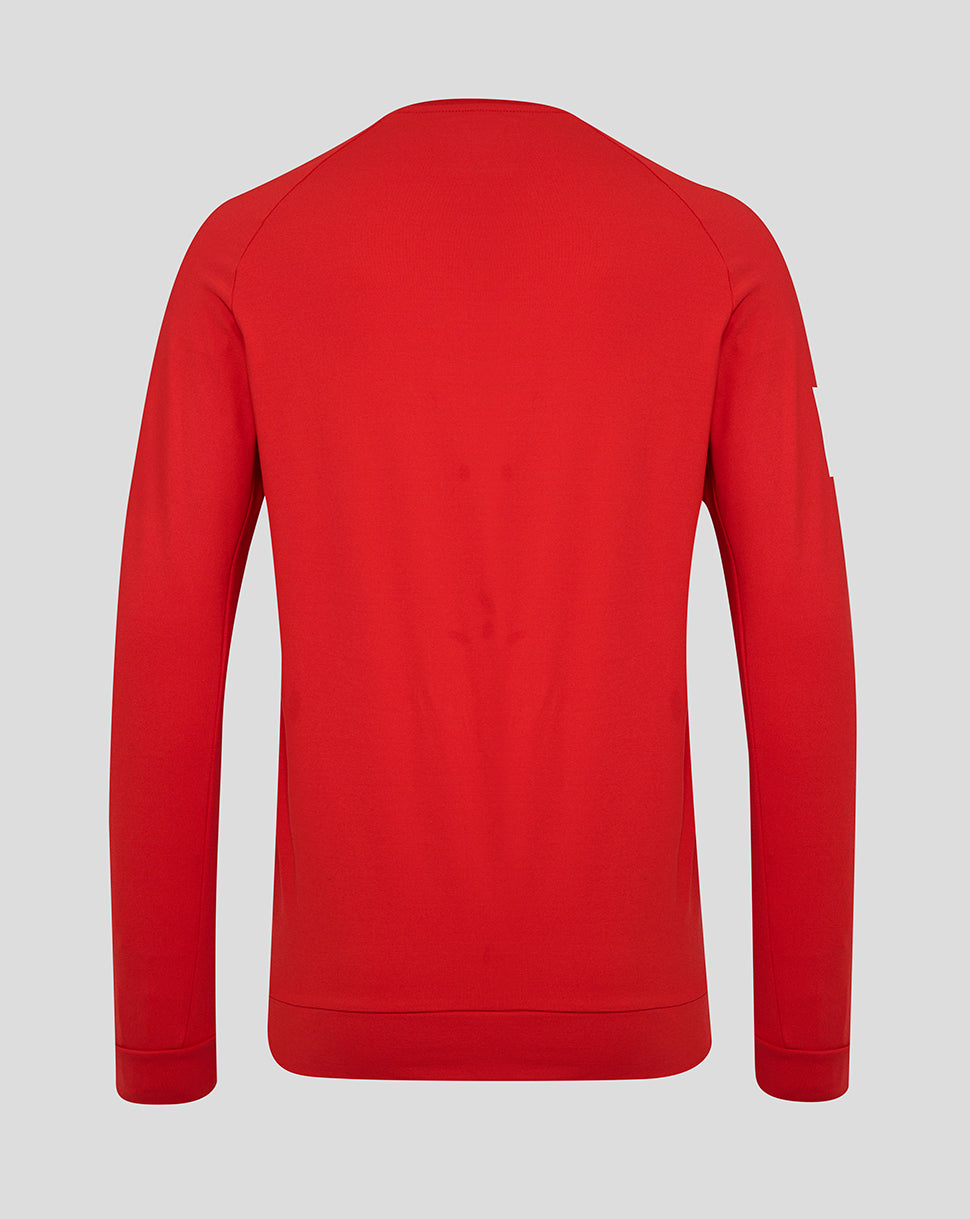 Back view of England Cricket T20 Sweater 25/26 in solid red knit