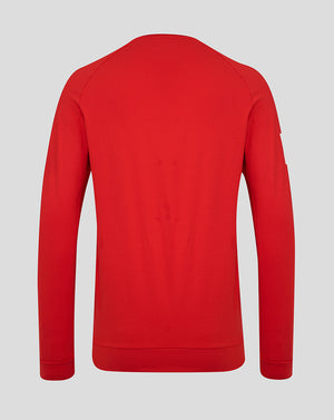 Back view of England Cricket T20 Sweater 25/26 in solid red knit