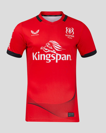 Red Ulster Rugby away pro shirt with Kingspan sponsor logo across the chest