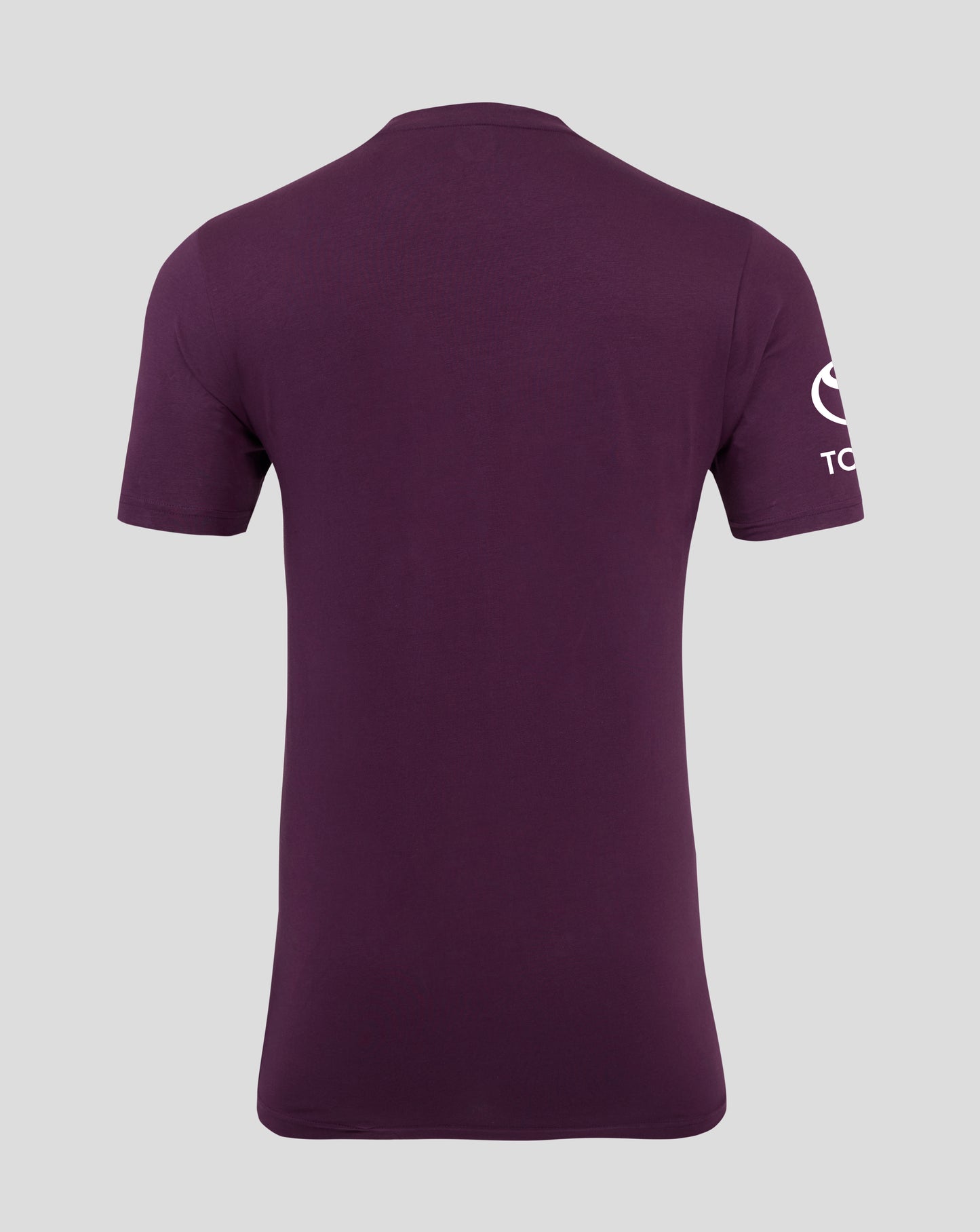 Back view of a purple England cricket training T shirt with a crew neck and CASTORE label visible at the collar.