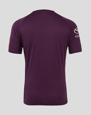 Back view of the purple England Cricket Training Tee with plain fabric and no visible branding.