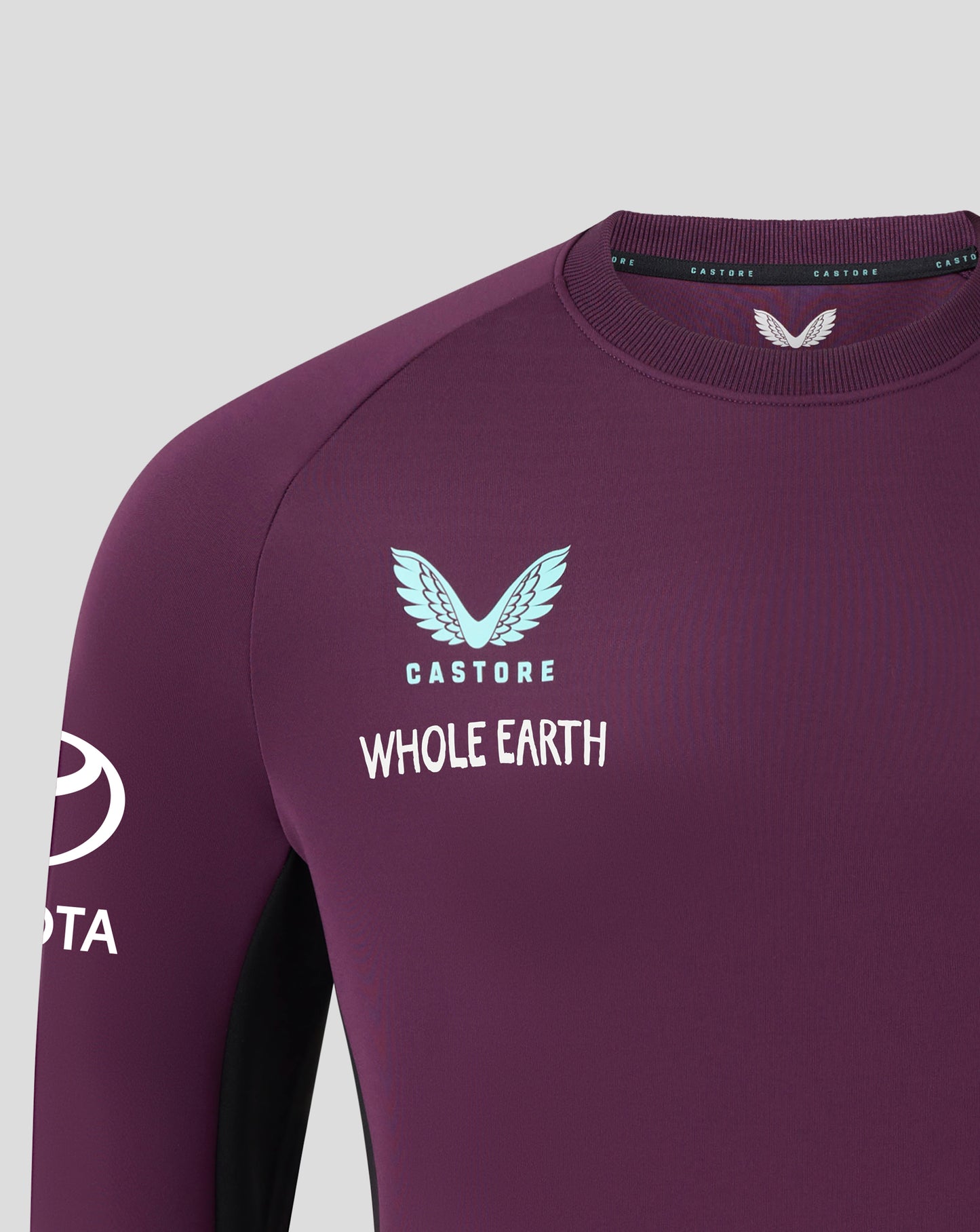 England cricket men's pro training sweatshirt in deep purple with light blue chest crest