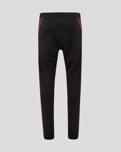 Back view of England Cricket Training Pants in black with purple side panels.