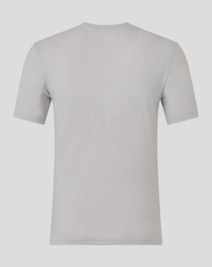 Back view of light gray Rangers presentation tee with short sleeves