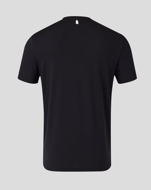 Back view of Everton 25/26 Junior Third Shirt in black with a small white keyhole cut out at the neckline.