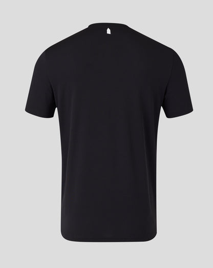Back view of Everton 25/26 Junior Third Shirt in black with a small white keyhole cut out at the neckline.