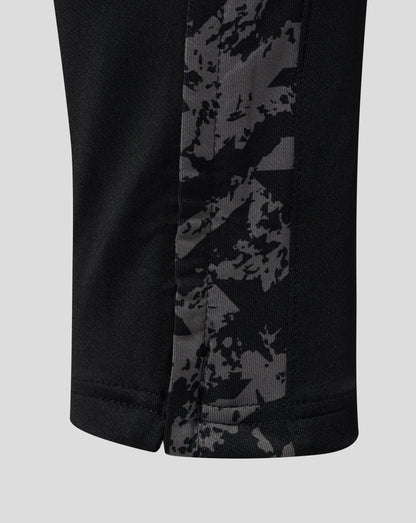 Side stripe with gray camouflage pattern on black Everton performance knit pants