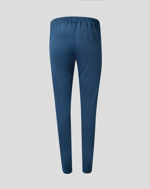 Rear view of Moonlit Ocean blue Everton performance knit pants with an elastic waistband.