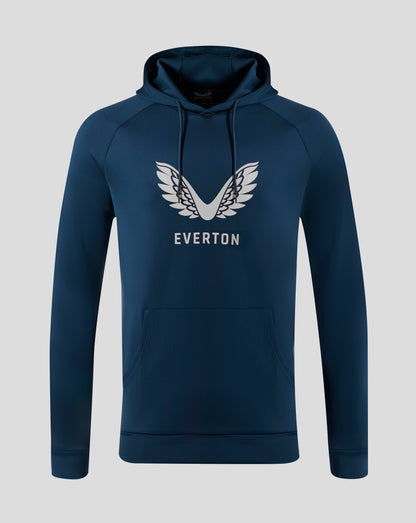 Front view of Everton 25/26 Presentation Scuba Logo Hoodie with a large white wing logo on the chest