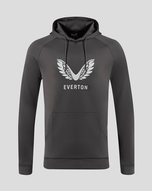 Everton men's presentation hoodie in thunderstorm gray featuring a large white wing logo and EVERTON across the chest
