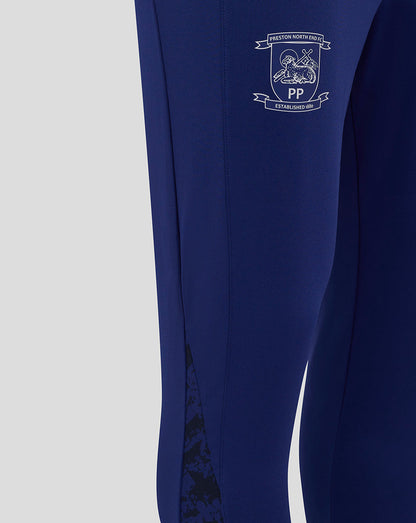Blue Preston men's training pants showing club crest on the left thigh.