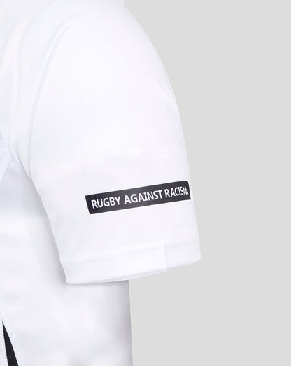 Sleeve detail of the Bath Rugby away shirt with Rugby Against Racism patch.