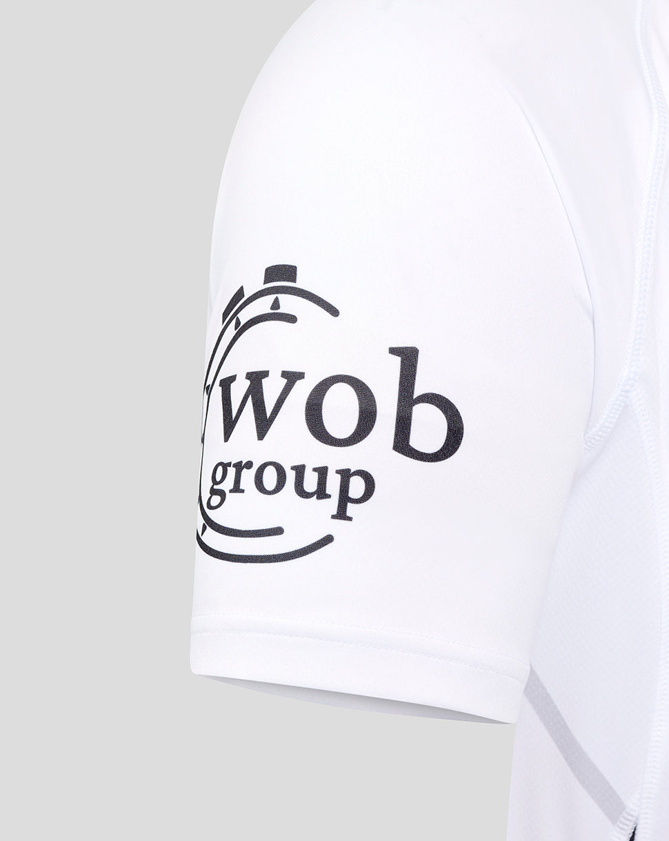 Wob Group logo on the sleeve of Bath Rugby away replica shirt