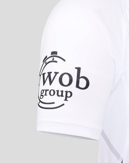 Wob Group logo on the sleeve of Bath Rugby away replica shirt