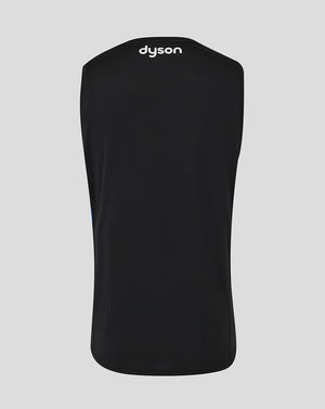 Back view of Bath Rugby training sleeveless tee showing Dyson branding at the neckline