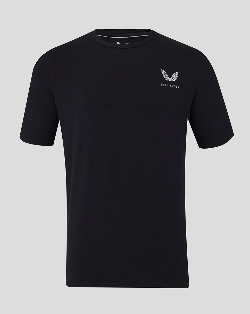 Black Bath Travel Short Sleeve Tee with Bath Rugby logo on the left chest