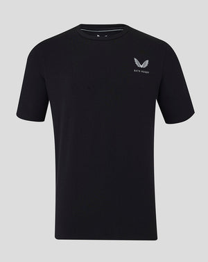 Black Bath Travel Short Sleeve Tee with Bath Rugby logo on the left chest