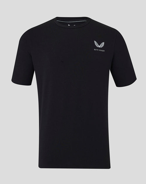 Black Bath Travel Short Sleeve Tee with Bath Rugby logo on the left chest