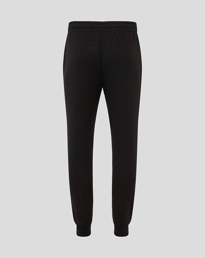 Back view of black Bath Travel Knit Pants with elastic waistband and cuffed ankles
