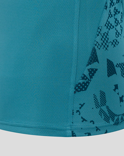 Storm blue England Rugby sleeveless singlet side panel with abstract print detail