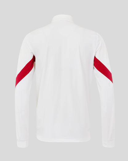 White England Rugby Anthem jacket chest displays rose crest, O2 logo and Castore branding