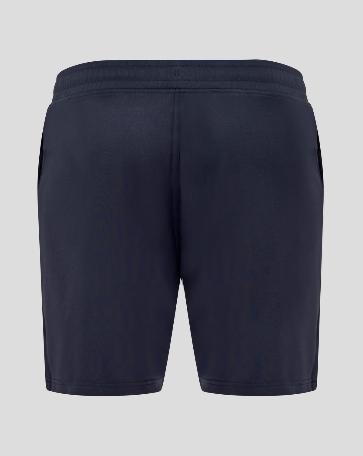 Navy England Rugby performance knit shorts with a rose emblem on the left leg and Castore logo on the right.