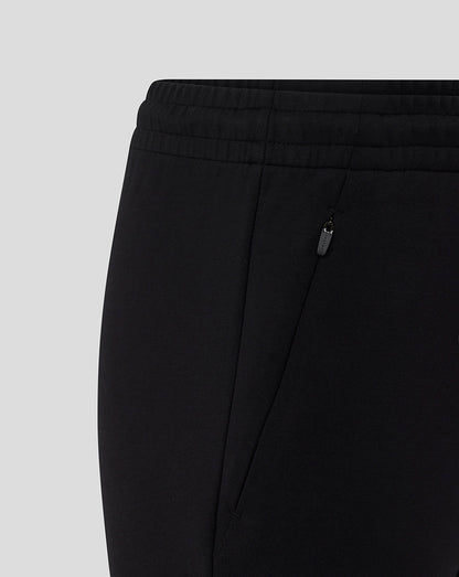 Zippered side pocket on black Saracens travel knit shorts