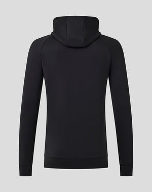 Back view of black England Ashes Pro Lock Up Hoodie with minimalist design.