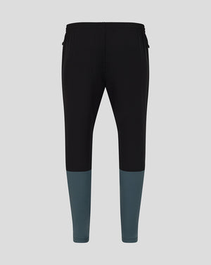 AFC Bournemouth men's black presentation pants with teal color blocking on the lower legs and an elastic waistband