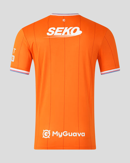 Back view of Rangers Women 25/26 Fourth Shirt in orange with SEKO sponsor across the upper back