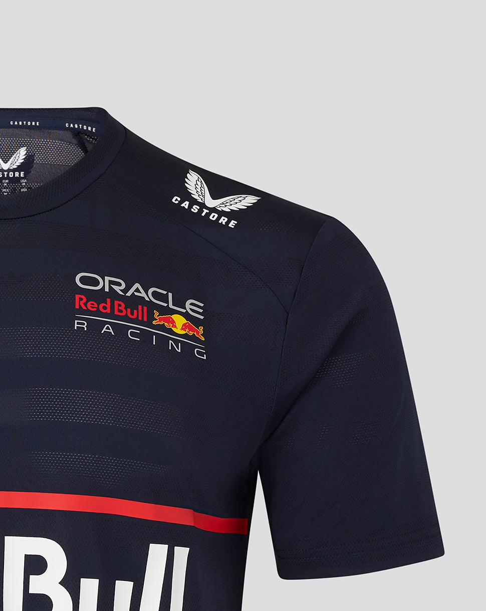 Navy night sky jersey with Oracle Red Bull Racing chest logo and Castore emblem on the shoulder.