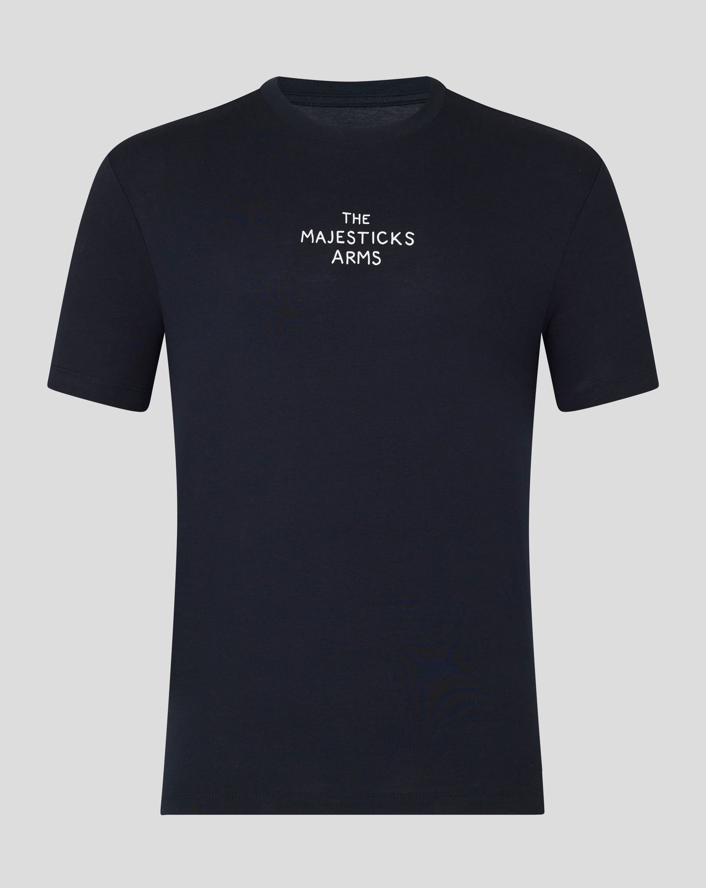 Navy Majesticks Arms short sleeve tee with white centered logo text