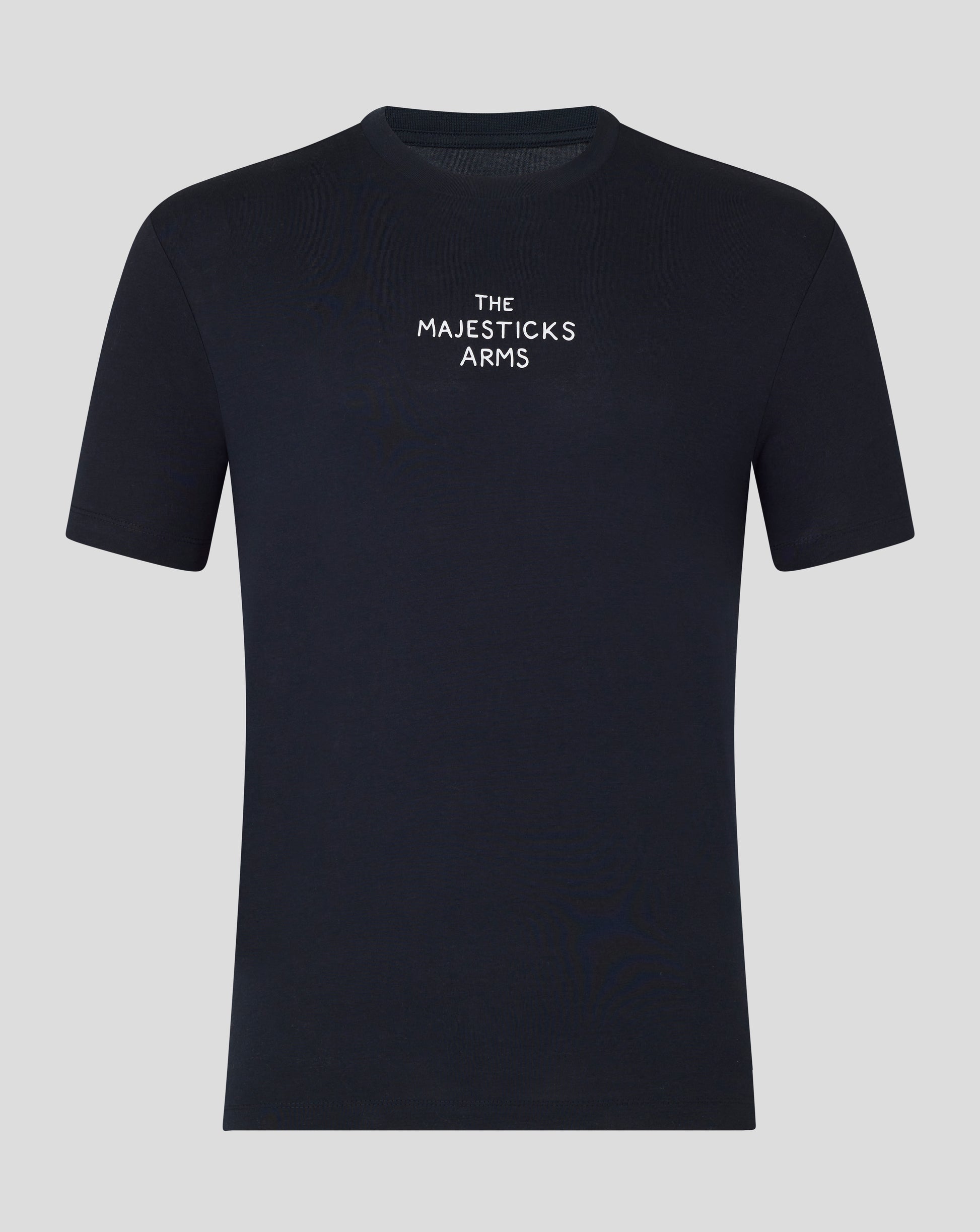 Navy Majesticks Arms short sleeve tee with white centered logo text