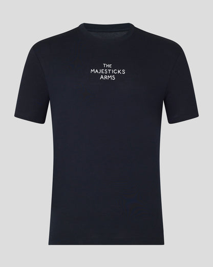 Navy Majesticks Arms short sleeve tee with white centered logo text