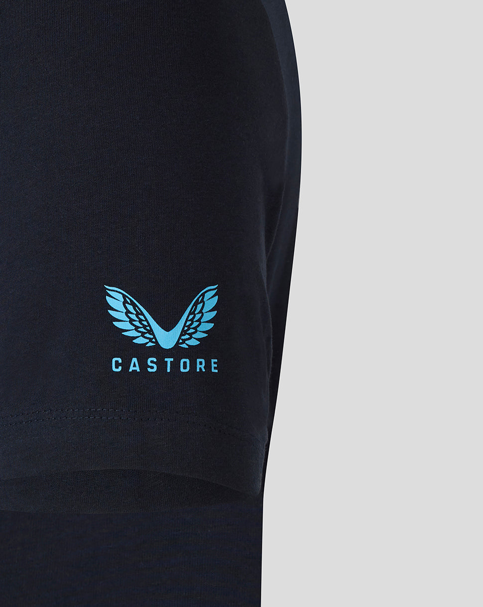 Navy Majesticks Arms short sleeve tee with light blue winged Castore logo on the sleeve