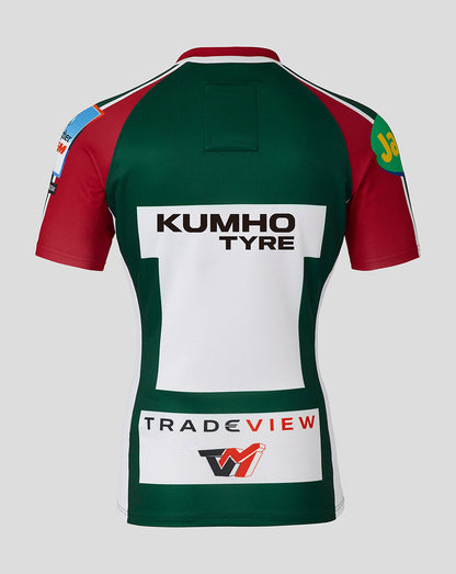 Back view of Leicester Tigers 25/26 Pro Home shirt showing Kumho Tyre sponsor and TradeView logo