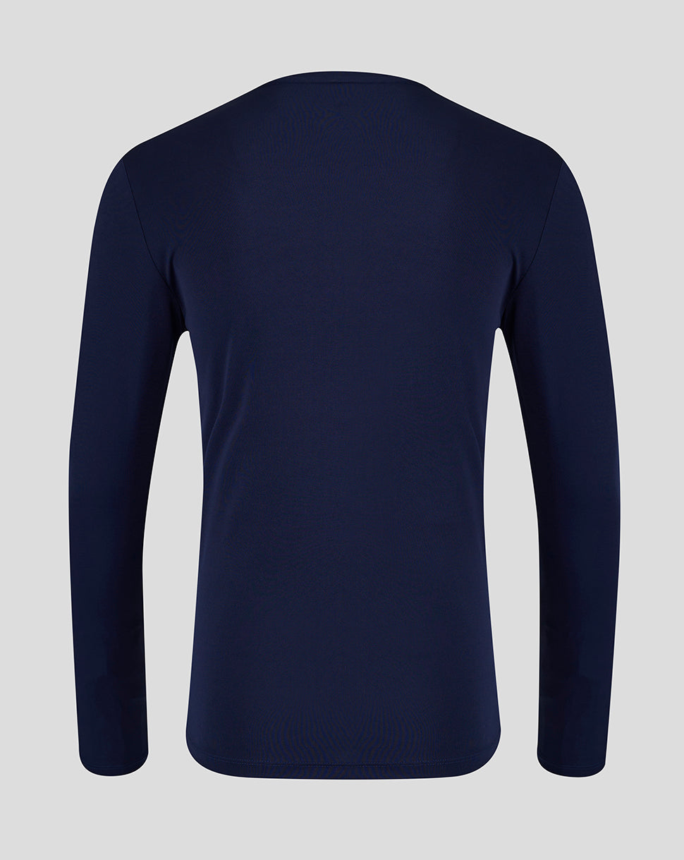 Back view of navy long sleeve training T shirt